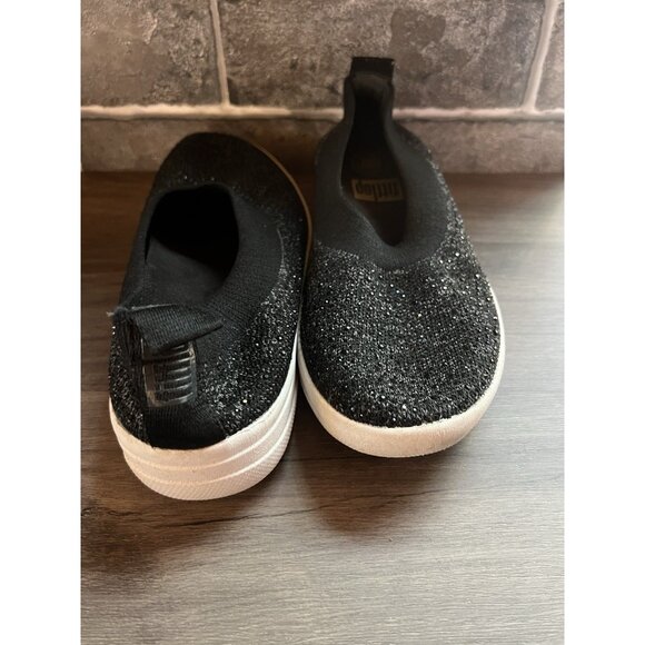 FITFLOP Uberknit Sparkle Black Slip On Flats Size 7 - Picture 9 of 13